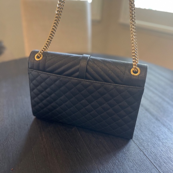 YSL ENVELOPE LARGE BAG IN MIX MATELASSÉ GRAIN DE POUDRE EMBOSSED LEATHER - Picture 5 of 15